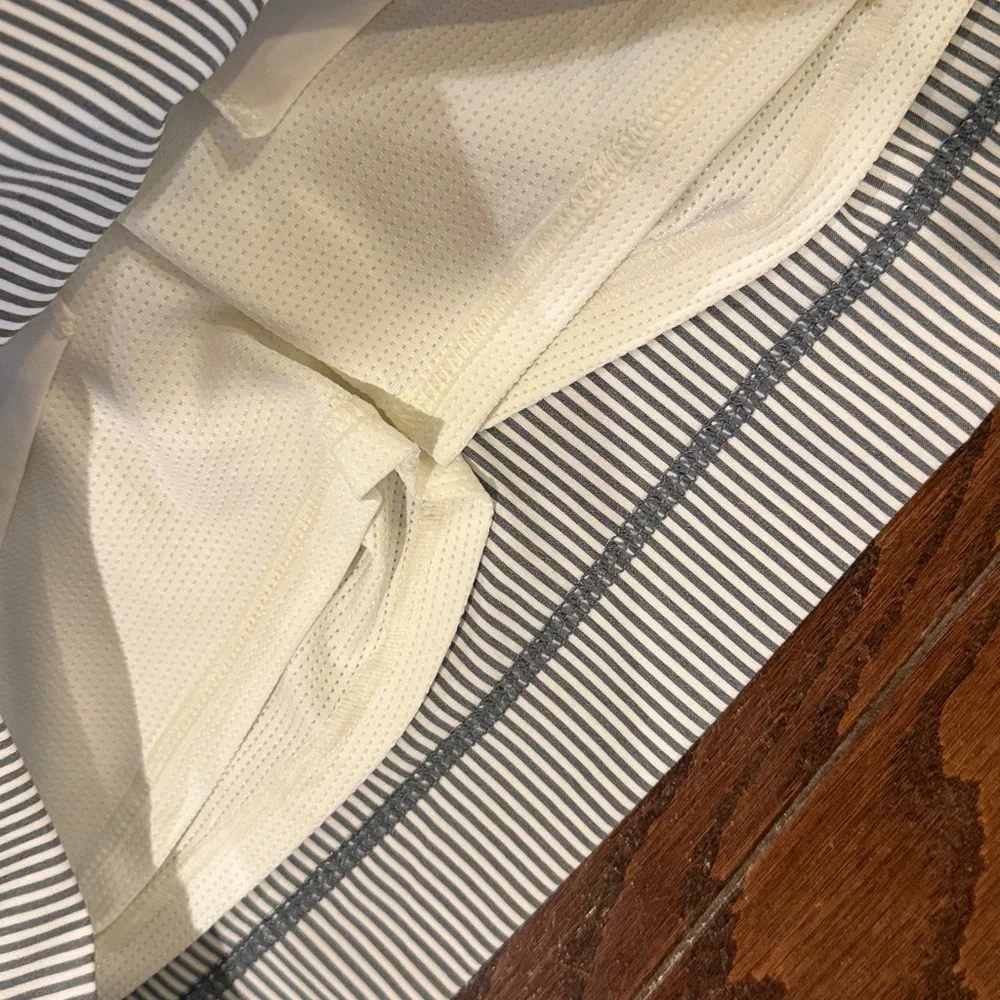 Athleta Brooklyn grey/white striped skort, size 10